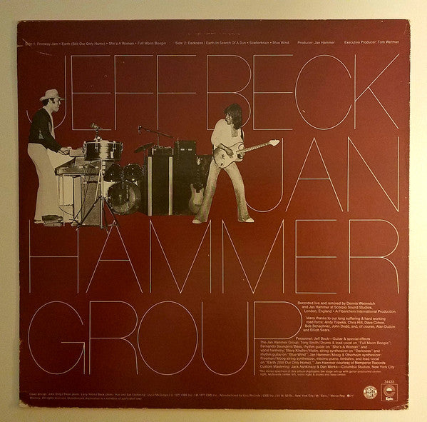 Jeff Beck With The Jan Hammer Group : Live (LP, Album, RE, Ter)