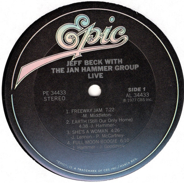 Jeff Beck With The Jan Hammer Group : Live (LP, Album, RE, Ter)