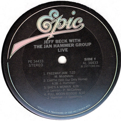 Jeff Beck With The Jan Hammer Group : Live (LP, Album, RE, Ter)