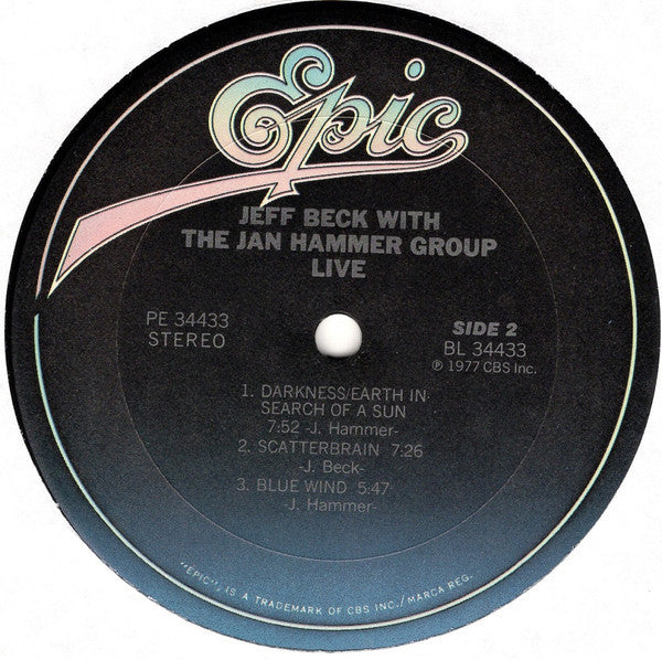 Jeff Beck With The Jan Hammer Group : Live (LP, Album, RE, Ter)