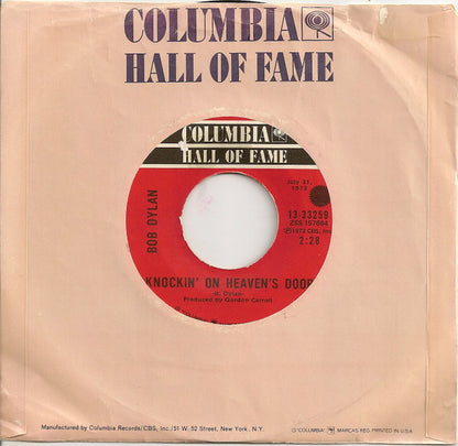 Bob Dylan : Knockin' On Heaven's Door / A Fool Such As I (7", Styrene, Ter)