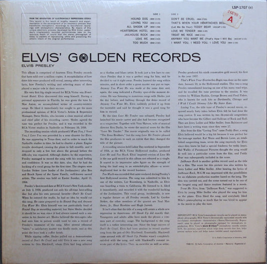 Elvis Presley : Elvis' Golden Records (LP, Album, Comp, RE, RP)
