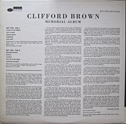 Clifford Brown : Memorial Album (LP, Album, Comp, RE, RM, Lib)
