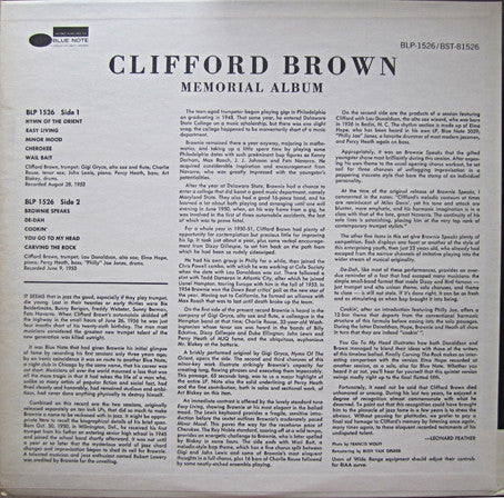 Clifford Brown : Memorial Album (LP, Album, Comp, RE, RM, Lib)