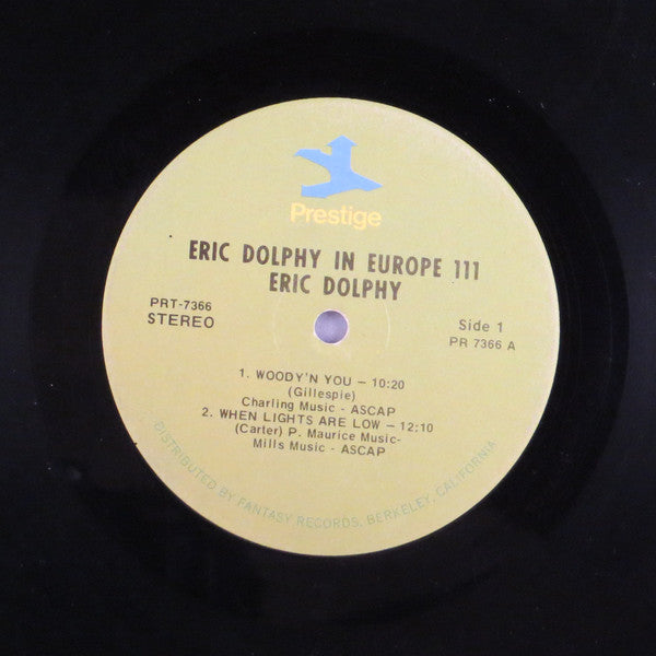 Eric Dolphy : In Europe / Volume 3. (LP, Album, RE)