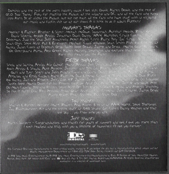 Korn : Follow The Leader (CD, Album, RP)