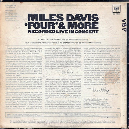 Miles Davis : 'Four' & More (Recorded Live In Concert) (LP, Album, Mono)