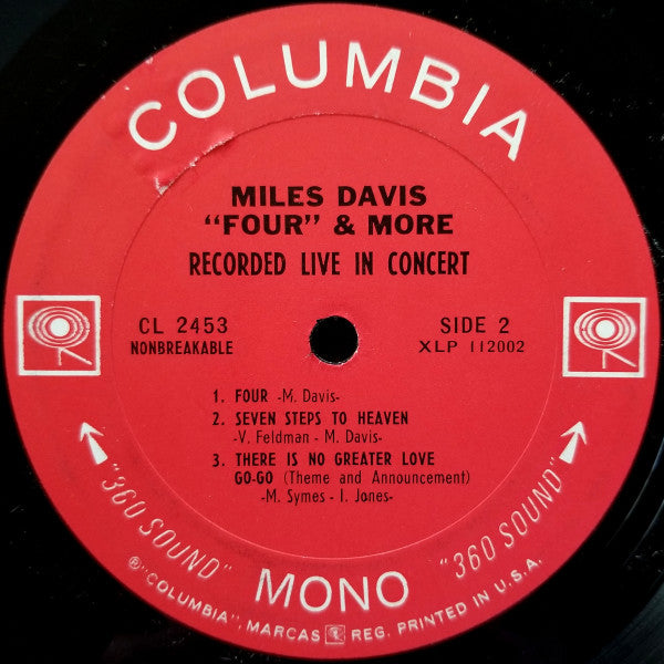 Miles Davis : 'Four' & More (Recorded Live In Concert) (LP, Album, Mono)