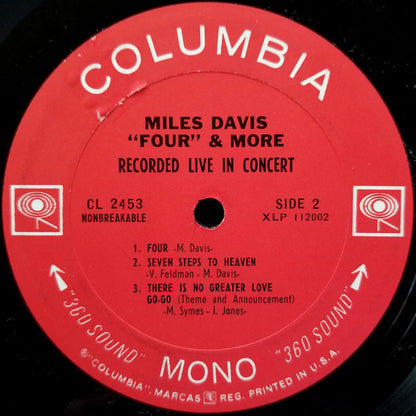 Miles Davis : 'Four' & More (Recorded Live In Concert) (LP, Album, Mono)