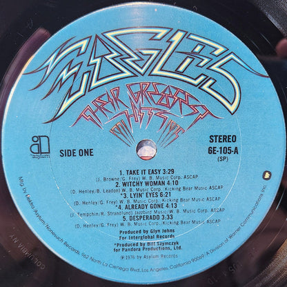 Eagles : Their Greatest Hits 1971-1975 (LP, Album, Comp, Club, RP, Emb)