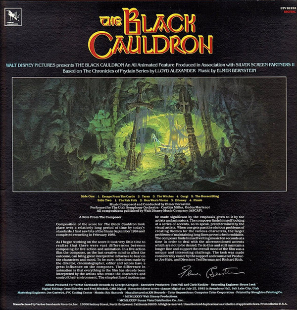 Elmer Bernstein Conducting The Utah Symphony Orchestra* : The Black Cauldron (LP, Album)