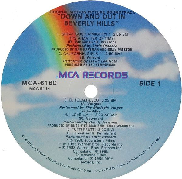 Various : Down And Out In Beverly Hills (Original Motion Picture Soundtrack) (LP, Album)