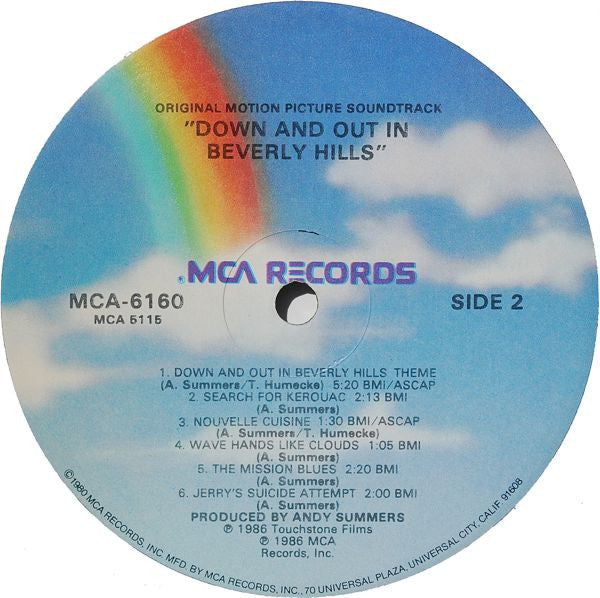 Various : Down And Out In Beverly Hills (Original Motion Picture Soundtrack) (LP, Album)