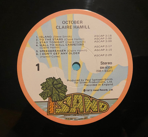 Claire Hamill : October (LP, Album, Win)