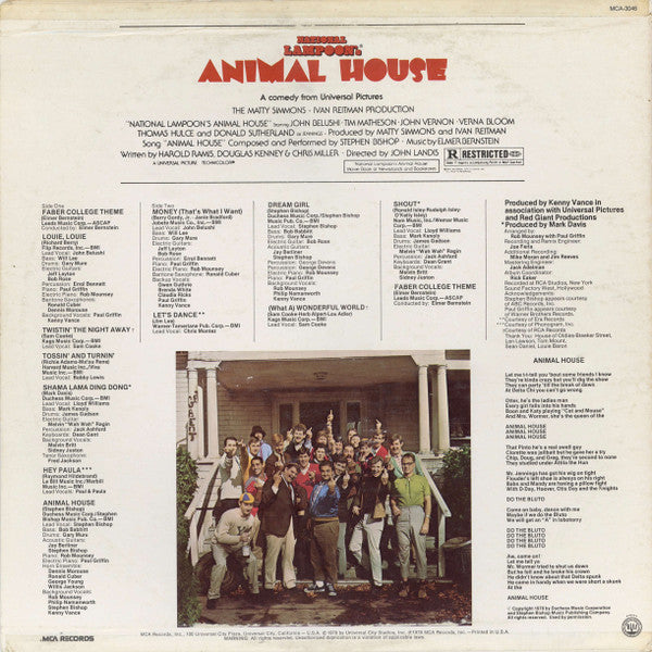 Various : National Lampoon's Animal House (Original Motion Picture Soundtrack) (LP, Comp, RP, Pin)