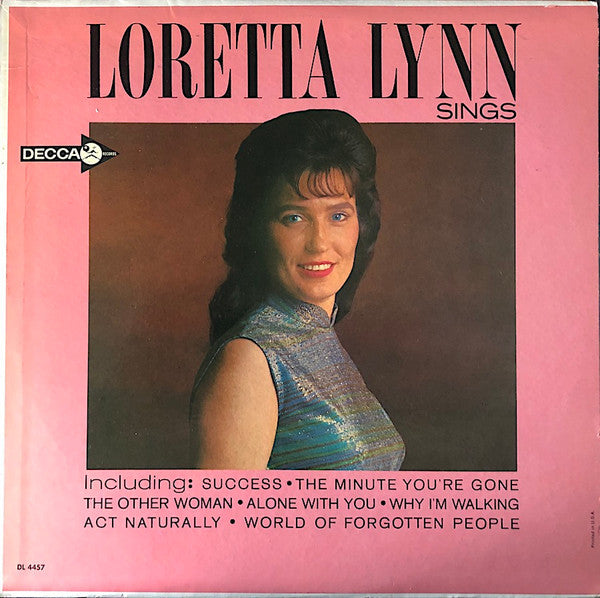 Loretta Lynn : Loretta Lynn Sings (LP, Album, Mono, Pin)