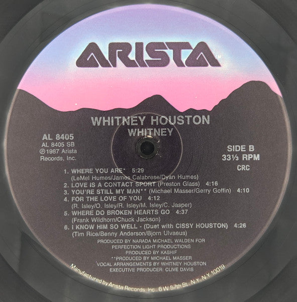 Whitney Houston : Whitney (LP, Album, Club, CRC)