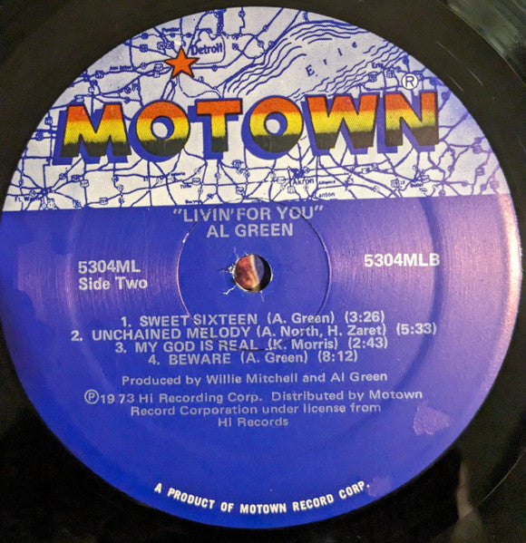 Al Green : Livin For You (LP, Album, RE)