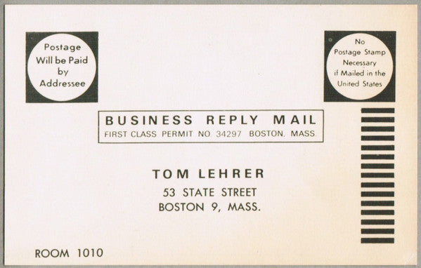 Tom Lehrer : An Evening Wasted With Tom Lehrer (LP, Album, Mono, Roc)