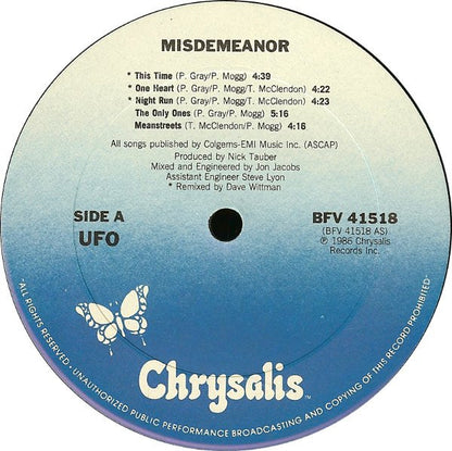 UFO (5) : Misdemeanor (LP, Album, Pit)
