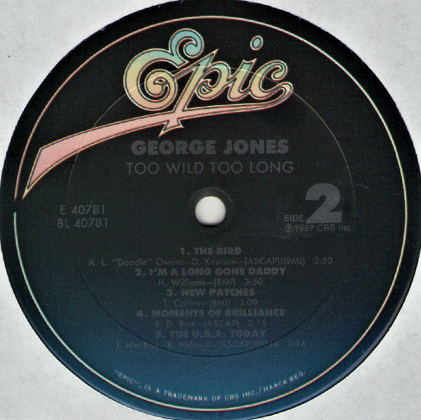 George Jones (2) : Too Wild Too Long (LP, Album)