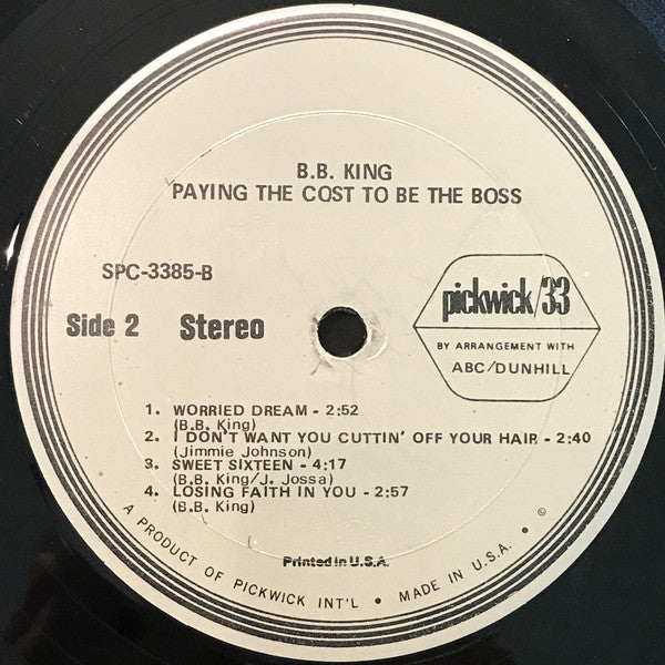 B.B. King : Paying The Cost To Be The Boss (LP, Comp)