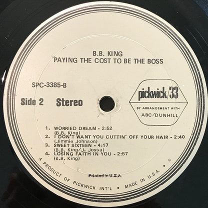 B.B. King : Paying The Cost To Be The Boss (LP, Comp)