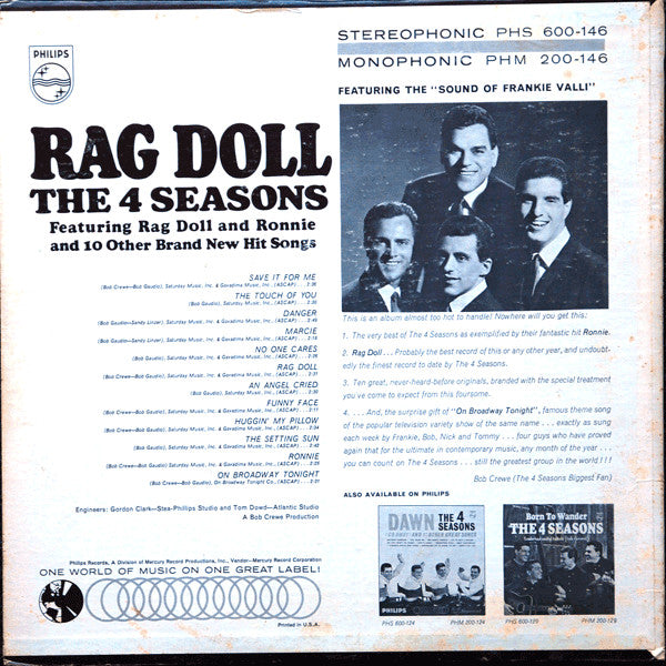 The 4 Seasons* : Rag Doll (LP, Album, Mono, Ric)