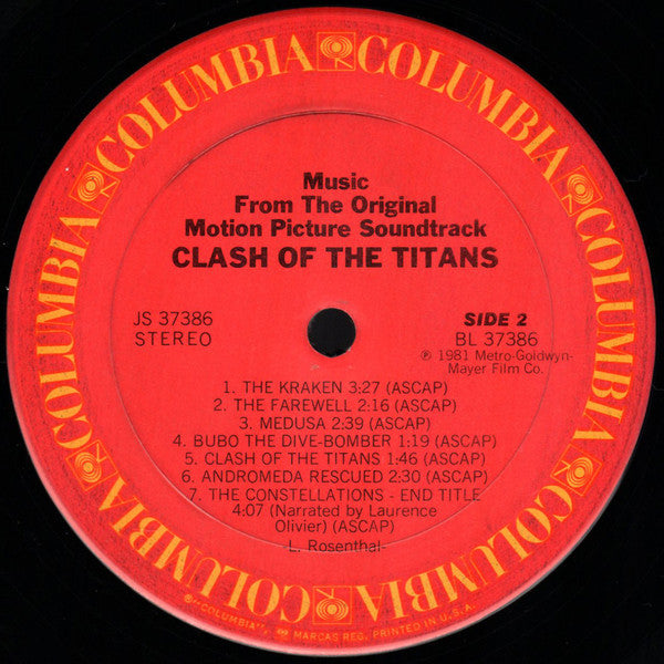 Laurence Rosenthal : Clash Of The Titans (Music From The Original Motion Picture Soundtrack) (LP)