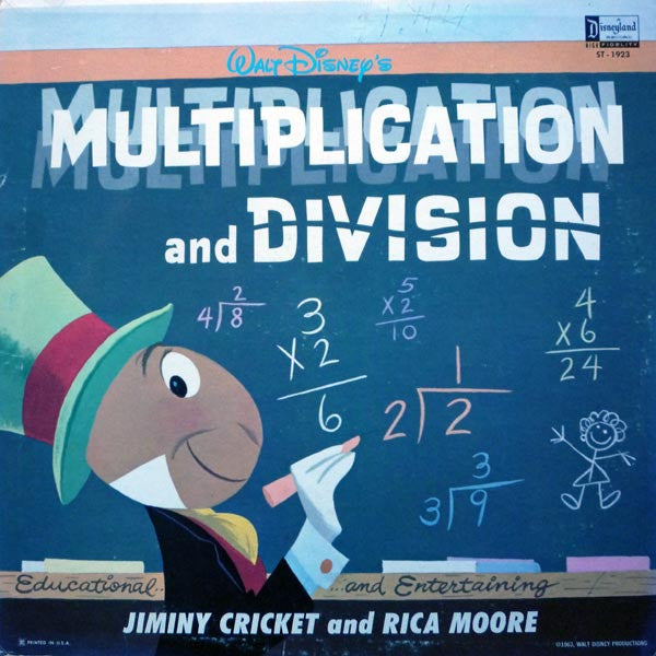 Jiminy Cricket And Rica Moore : Walt Disney's Multiplication And Division (LP, Album, RP)