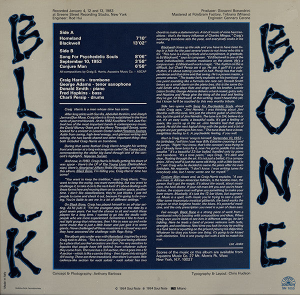 Craig Harris (3) : Black Bone (LP, Album)