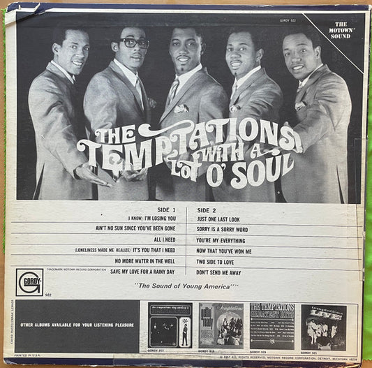 The Temptations : With A Lot O' Soul (LP, Album, RP, Roc)