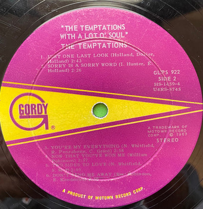 The Temptations : With A Lot O' Soul (LP, Album, RP, Roc)