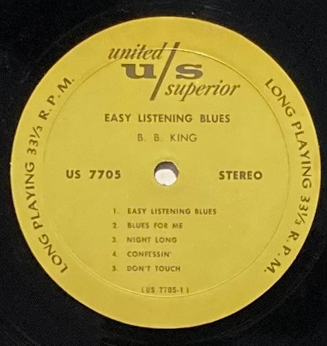B.B. King : Easy Listening Blues (LP, RE)