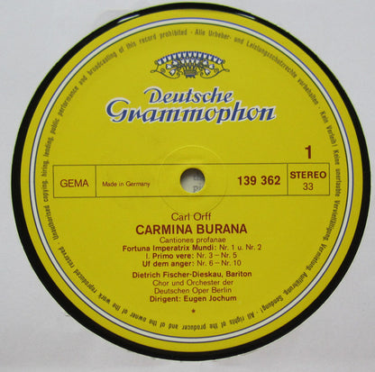 Carl Orff, Gundula Janowitz ∙ Gerhard Stolze ∙ Dietrich Fischer-Dieskau, Orchester Der Deutschen Oper Berlin, Eugen Jochum : Carmina Burana (LP, Gat)