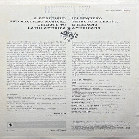 The Platters : The Platters Sing Latino (LP, Album, Mono, Promo)
