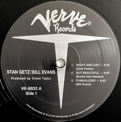 Stan Getz & Bill Evans : Previously Unreleased Recordings (LP, Album, Mono, RE, RM, 180)
