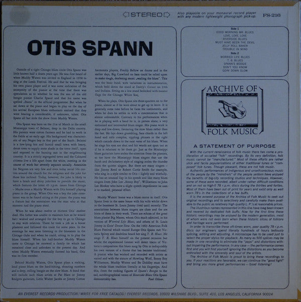 Otis Spann : Otis Spann (LP, Album, RE)