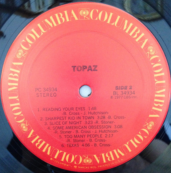 Topaz (15) : Topaz (LP, Album, Pit)