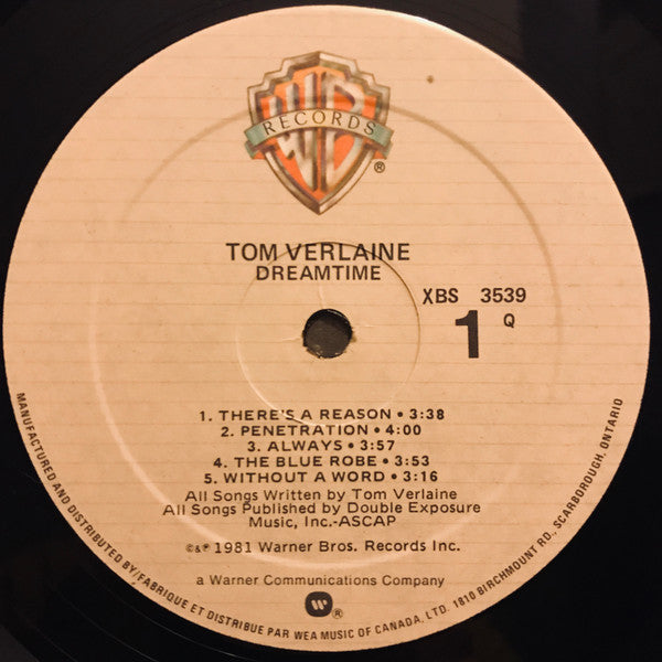Tom Verlaine : Dreamtime (LP, Album)