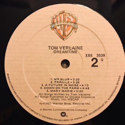 Tom Verlaine : Dreamtime (LP, Album)