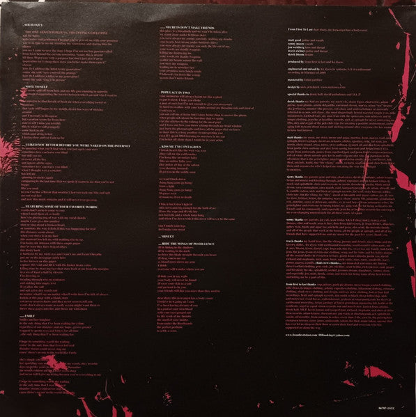 From First To Last : Dear Diary, My Teen Angst Has A Bodycount (LP, Album)
