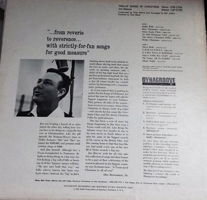 Jim Reeves : Twelve Songs Of Christmas (LP, Album, Mono, Ind)