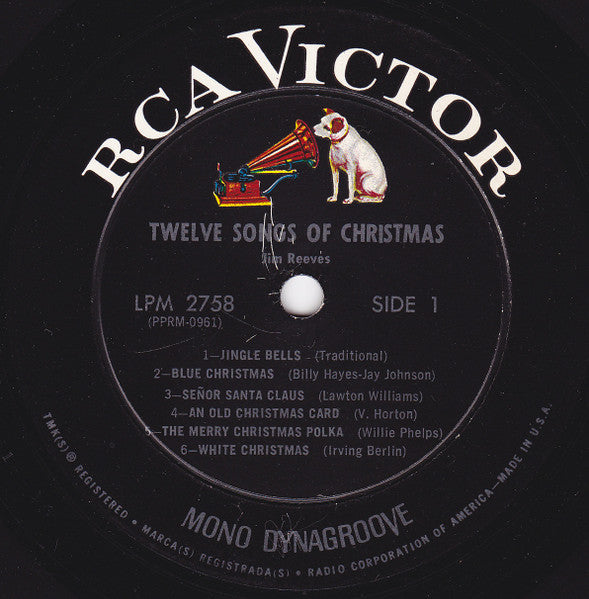 Jim Reeves : Twelve Songs Of Christmas (LP, Album, Mono, Ind)