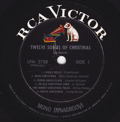 Jim Reeves : Twelve Songs Of Christmas (LP, Album, Mono, Ind)