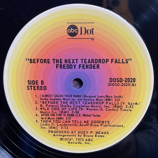Freddy Fender (2) : Before The Next Teardrop Falls (LP, Album, Pit)
