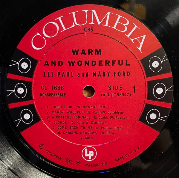 Les Paul & Mary Ford : Warm And Wonderful (LP, Album, Mono, Pit)