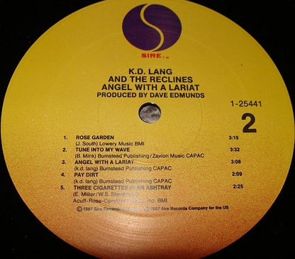k.d. lang and the reclines : Angel With A Lariat (LP, Album, Spe)