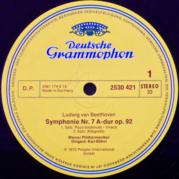 Ludwig Van Beethoven, Wiener Philharmoniker ∙ Karl Böhm : Symphonie Nr. 7 (LP)