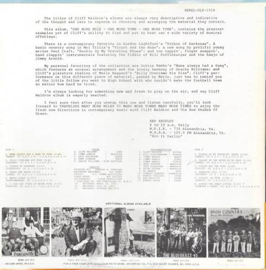 Cliff Waldron & The New Shades Of Grass* : One More Mile - One More Town - One More Time (LP, Album)